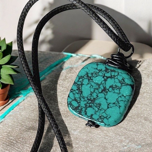 5 For $25💫Turquoise Magnesite Stone Pendant Necklace - Picture 1 of 5
